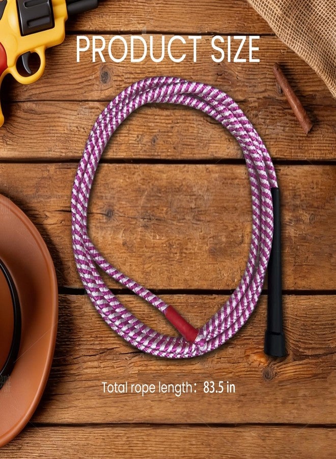 OOHGLITZ Kids Cowboy Lasso Rope Toy - Adjustable Pre-Tied Roping Rope, 84in Ranch Toy with Handle for Outdoor Pretend Play (Pink and White) - Image 5