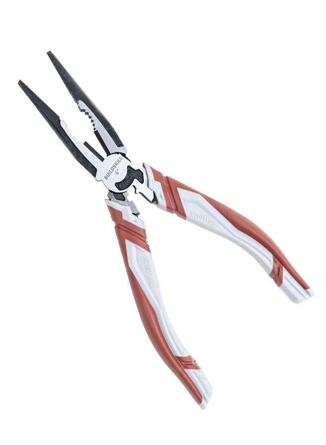 Buildskill CNC Nose Plier 6" Hand Tools, Wire Cutter, Cutting Plier, Suited for Bending, Straightening, Stripping, Hardened Jaw, Electrical Tools, For Home & Professional Use - Image 1