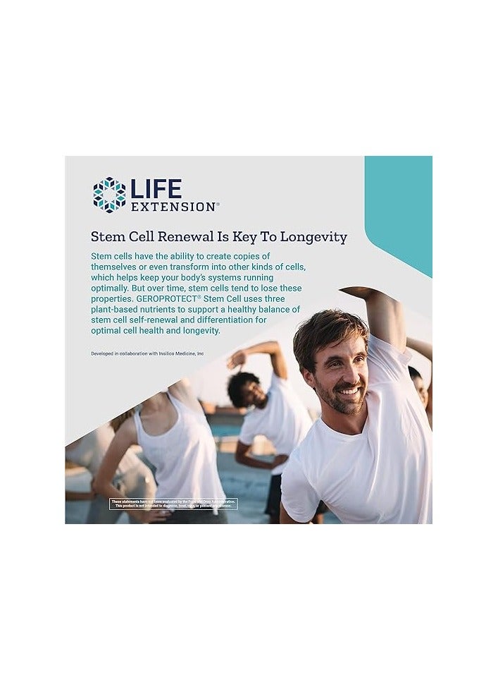 Life Extension GEROPROTECT Stem Cell, Non-GMO, Antioxidant Support for Cellular and  Healthy Immune, Stem Cell Renewal & DNA Health – 60 Vegetarian Capsules - Image 3