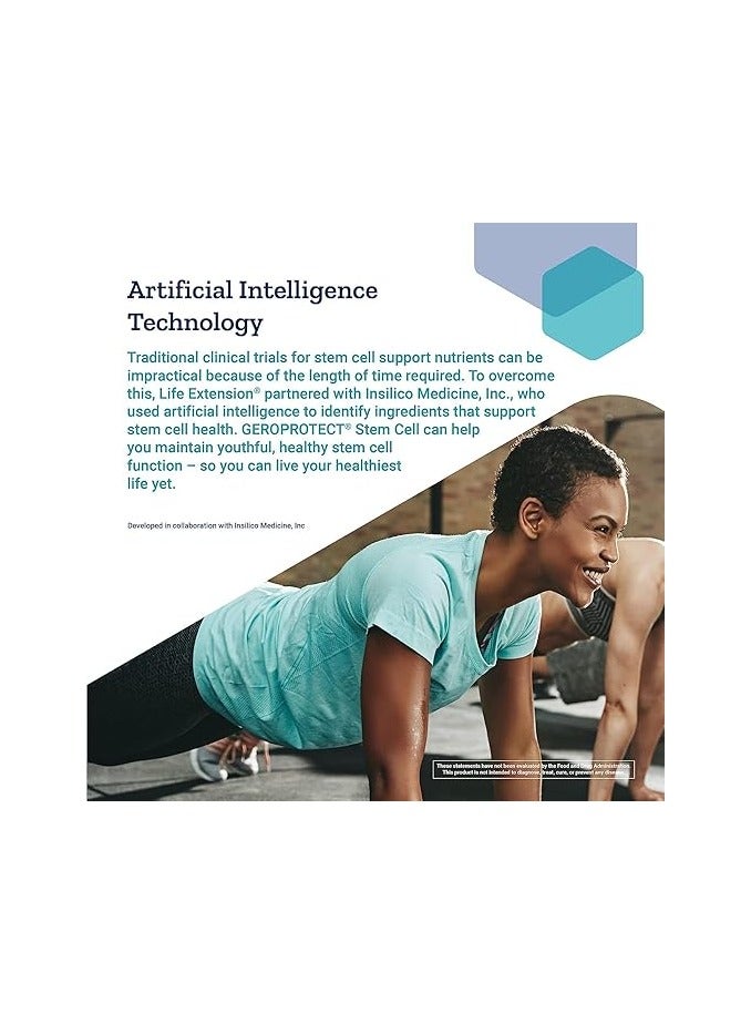 Life Extension GEROPROTECT Stem Cell, Non-GMO, Antioxidant Support for Cellular and  Healthy Immune, Stem Cell Renewal & DNA Health – 60 Vegetarian Capsules - Image 4