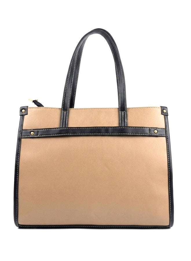 woman Stachella Two-Tone Tote Bag with Detachable Pouch - Image 1