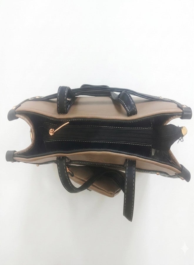 woman Stachella Two-Tone Tote Bag with Detachable Pouch - Image 4
