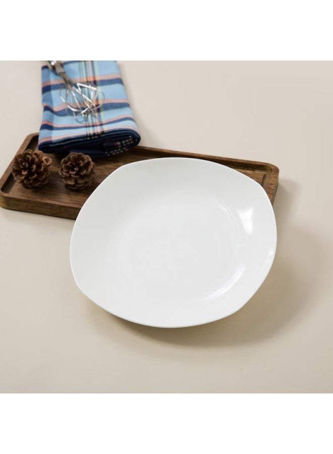 Sky Top Bone China Ceramic Dinnerware Set, Pure White, For Home Use, Housewarming Gift, Microwave Safe, 4 People, 8 Pieces, Square Shape - Image 2