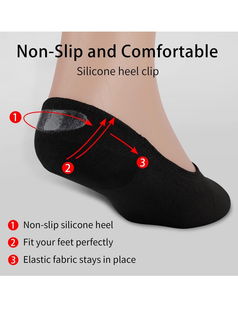 5 Pack Mens No Show Socks Casual Low Cut Thin Loafers Non Slip Boat Liners - Image 3