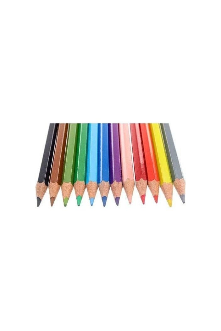 Wood Colors, Multi-Colored Wood Pencils, Box: 12 Colors, Short Pencil - Image 1