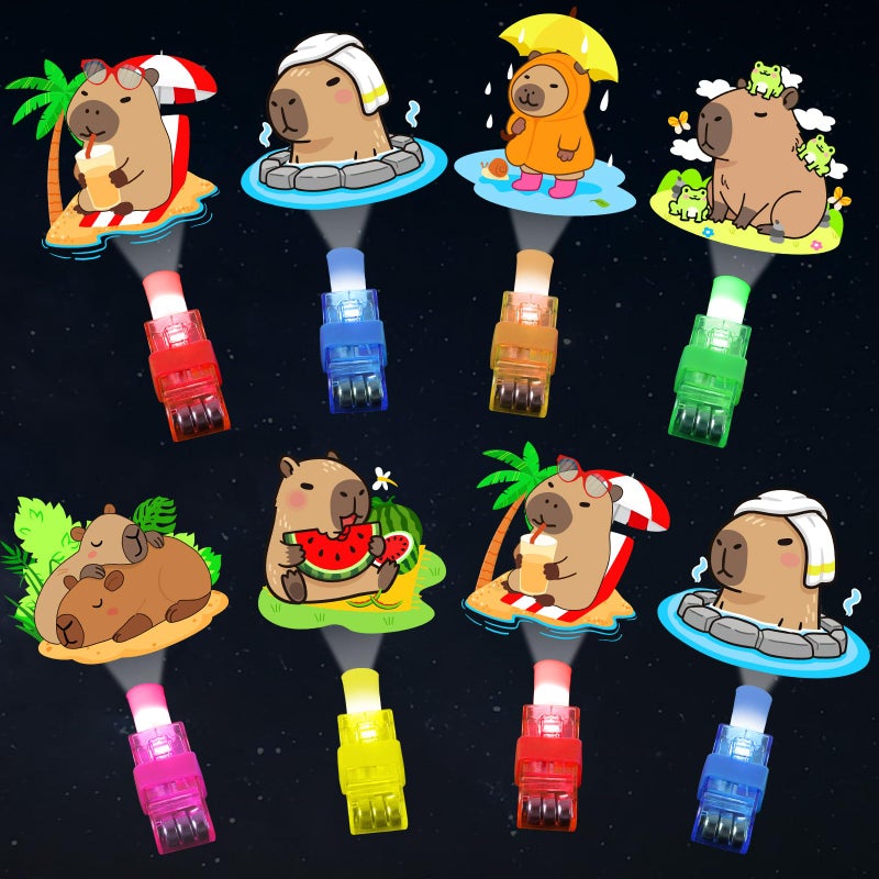 Oitnlaughter 36Pcs Capybara LED Finger Lights Animal Party Favors Glow in the Dark Light Up Toys Capybara Themed Toys Bulk for Birthday Party Favors Treasure Box Goodie Bag Stuffer Birthday Gifts Classroom Prize - Image 3