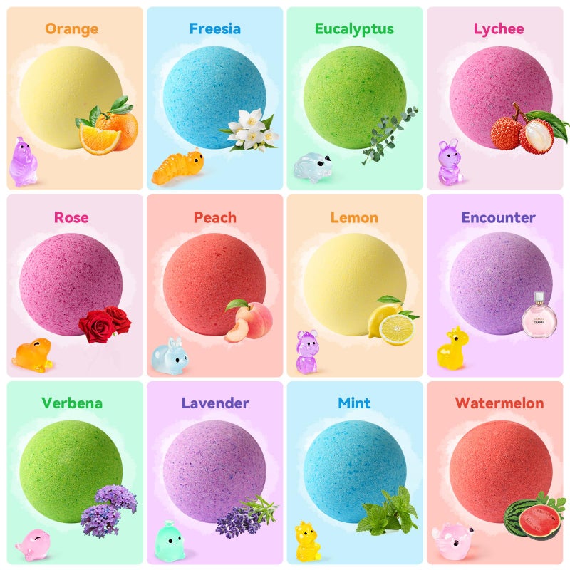 Zesua Valentines Day Gifts For Kids - 24 Pack Bath Bombs With Animal Toy Inside And Valentine'S Cards - Organic Fizzy Bubble Bath Ball For Boys Girls Toddler Classroom Exchange School Party Favors Birthday - Image 2