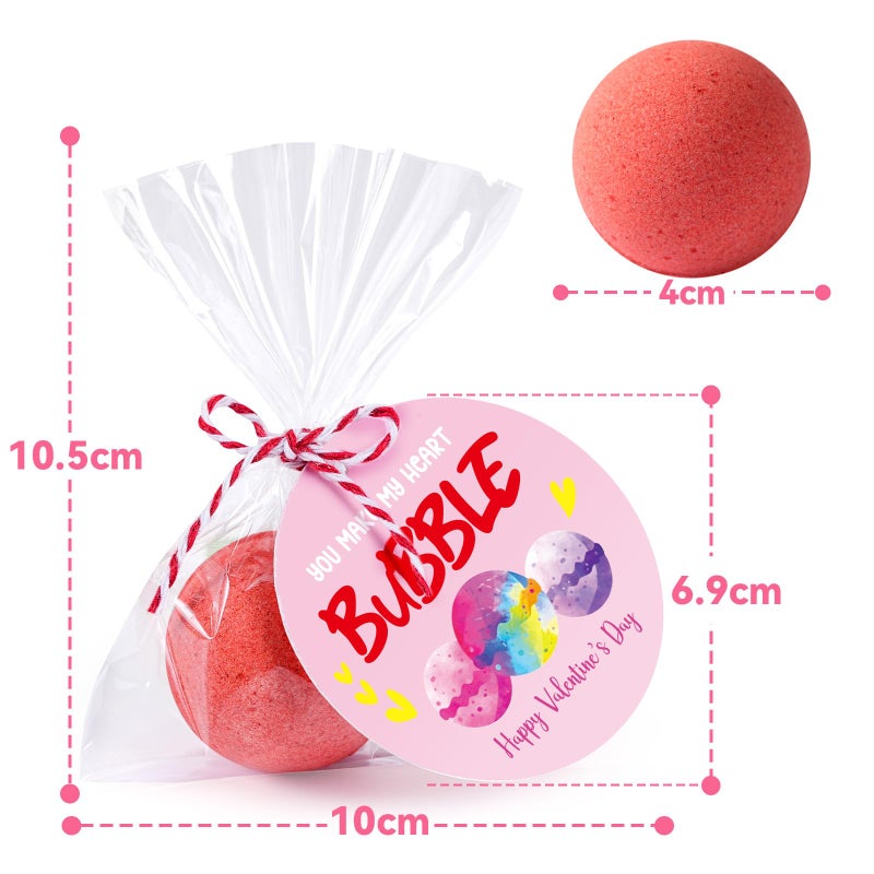 Zesua Valentines Day Gifts For Kids - 24 Pack Bath Bombs With Animal Toy Inside And Valentine'S Cards - Organic Fizzy Bubble Bath Ball For Boys Girls Toddler Classroom Exchange School Party Favors Birthday - Image 4