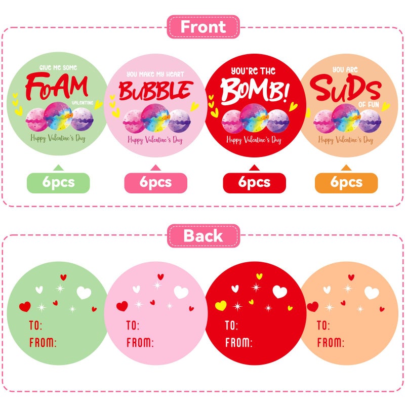 Zesua Valentines Day Gifts For Kids - 24 Pack Bath Bombs With Animal Toy Inside And Valentine'S Cards - Organic Fizzy Bubble Bath Ball For Boys Girls Toddler Classroom Exchange School Party Favors Birthday - Image 3