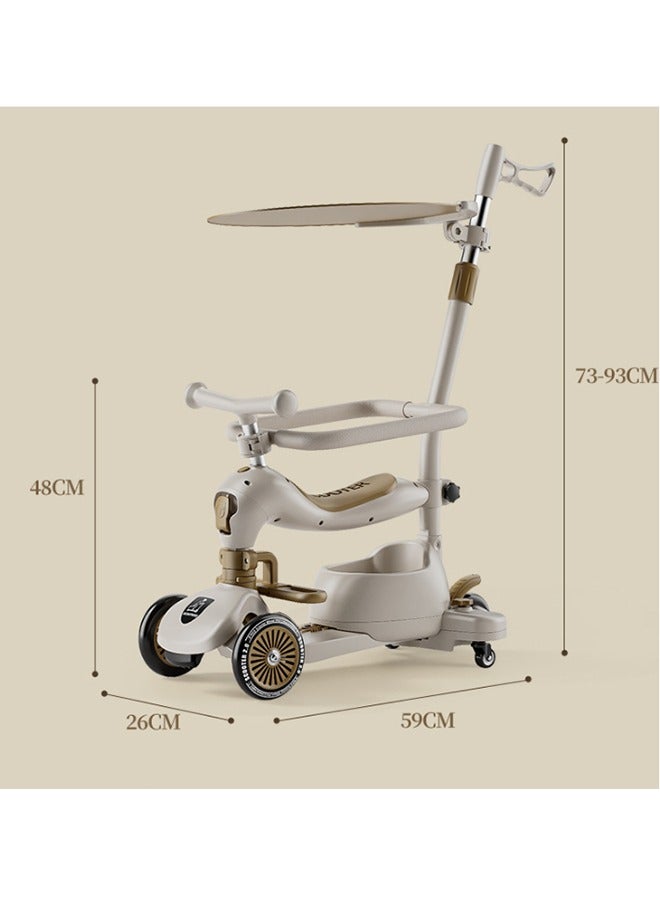 JCB CHIC سكوتر الأطفال ， سكوتر الأطفال 3-1 سكوتر أطفال 3-1 للأطفال، لعبة أطفال صغار يقفون ويقودون في رحلة بحرية مع سياج 360 درجة للطفل ومظلة دفع قابلة للتعديل للوالدين ， أفضل هدية للأولاد والبنات من عمر 1-5 سنوات (KYQ600) - Image 2