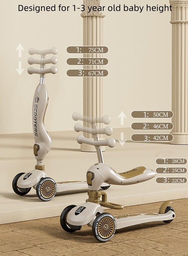 JCB CHIC سكوتر الأطفال ， سكوتر الأطفال 3-1 سكوتر أطفال 3-1 للأطفال، لعبة أطفال صغار يقفون ويقودون في رحلة بحرية مع سياج 360 درجة للطفل ومظلة دفع قابلة للتعديل للوالدين ， أفضل هدية للأولاد والبنات من عمر 1-5 سنوات (KYQ600) - Image 4