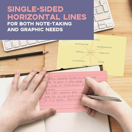 Goefun Colored Lined Index Cards 3x5 Ruled-Goefun 300 Sheets Lined Note Cards 3 x 5 Color Flashcards for Studying, Note Taking, To Do List - Image 4