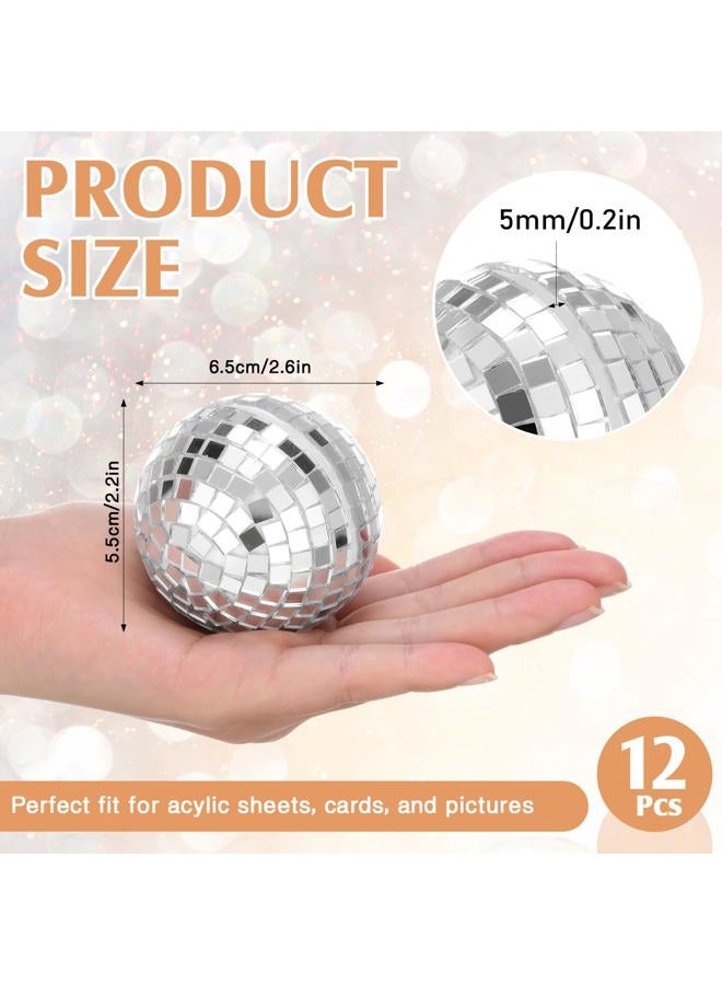 Engrowtic 12 Pcs Disco Ball Place Card Holders Silver Table Number Holder for Photo Name Card Stands Disco Centerpiece Decor for Wedding Party Birthday Table Number, 2 Inch - Image 2