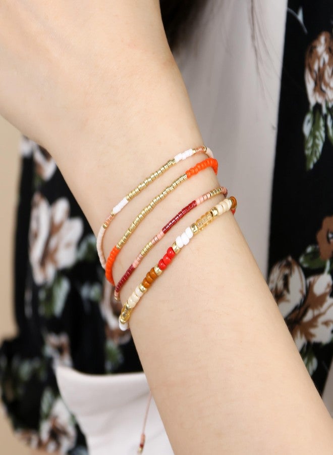 KELITCH BOHO Shell Beaded Strand Bracelets Thin Rope Stack Wrap Bracelets Women Fashion Handmade Friendship Bracelets (35B) - Image 5