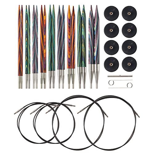 KnitPicks Knit Picks Options Wood Interchangeable Knitting Needle Set - US 4-11 (Mosaic) - Image 1