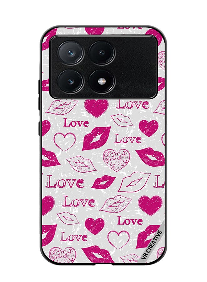 VR CREATIVE Protective Case Cover For Xiaomi Poco X6 Pro Love And Lips Tags Design Multicolour - Image 1