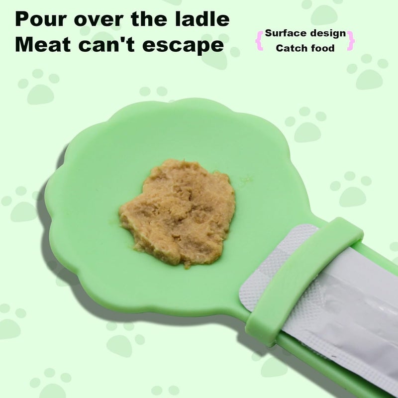 LuckyOpt Cat Strip Squeeze Feeder, 2pcs Cute Easy to Clean Cat Treat Spoon lickable Cat Food Spoon with Hanging Hole, Multifunctional Pet Feeding Spoon Not Dirty Hands Cat Feeding Spoon (Green+Pink) - Image 5