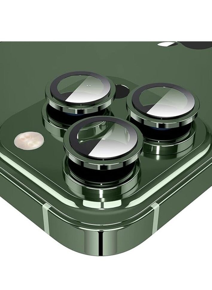 Vitacelli Camera Lens Protector Compatible for iPhone 14 Pro/iPhone 14 Pro Max, [Anti-Scratch] Premium Tempered Glass Film Aluminum Alloy Lens Ring Cover – GREEN 