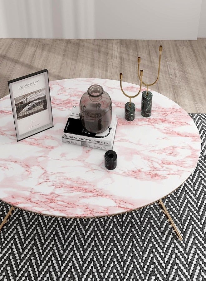 practicalWs 15.7in x 472.4in White/Pink Marble Stick Paper Peel and Stick Countertops Self-Adhesive Vinyl Watertight Wallpaper Great As Cabinets Drawer Shelf Wall Crafts Wall Paper Decorations - Image 2