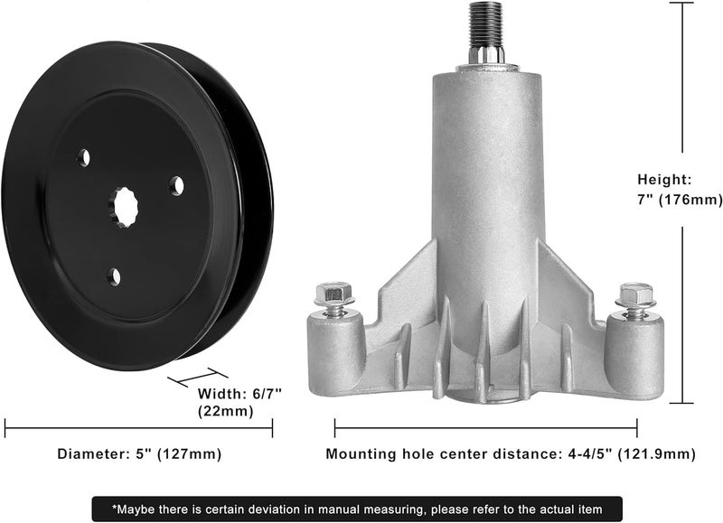 Fourtry Store 130794 Spindle 153535 Pulley Compatible with Craftsman Mower - Spindle Assembly with Pulley Compatible with Craftsman LT1000 LT2000 DYT4000 42" Deck Tractor, HU, Poulan Pro Mower, 2 Pack - Image 4