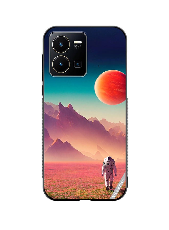 Protective Case Cover For Vivo Y35 An Astronaut In A Spacesuit Walks Around An Alien Planet And Explores Its Surface Design Multicolour