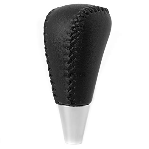 SHIFTIN Leather Wood Gear Shift Knob for Toyota Avalon Yaris 4Runner Land Cruiser Sienna Camry Solara Tacoma and Lexus ES300 ES330 GS300 GS400 GS430 SC300 SC400 (Gray Leather/Birds Eye Walnut) - Image 2