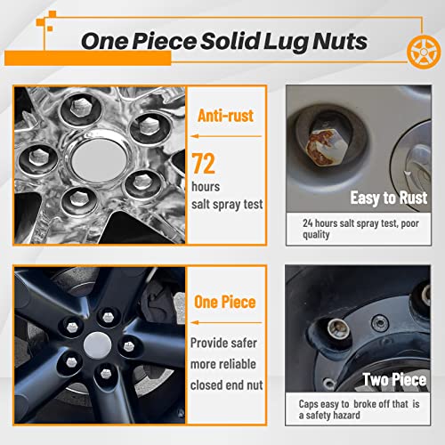 MIKKUPPA 9/16-18 Lug Nuts - Replacement for 2002-2011 Dodge Ram 1500, 2004-2009 Durango, 2006-2010 Dakota, 2006-2009 Chrysler Aspen Factory Wheels, One-Piece OEM Style Lug Nuts, 20PCS Large Acorn Seat - Image 4