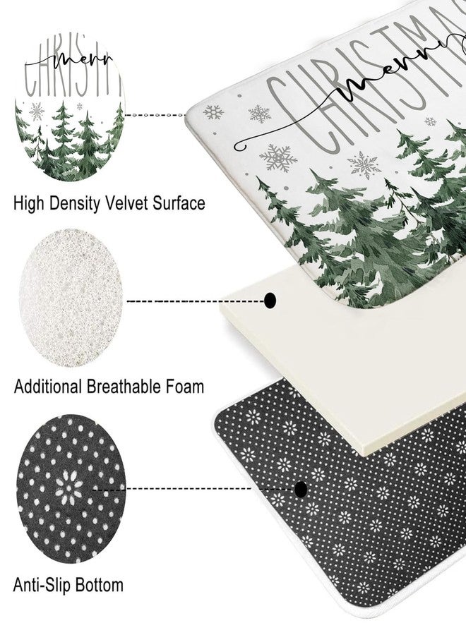 Mocsicka Winter Pine Tree Shower Curtain Set for Bathroom, 4Pcs Christmas Winter Forest Scene Bathroom Sets with Non Slip Rugs, Toilet Lid Cover, Bath Mat, Shower Curtain, Bathroom Decor with 12 Hooks - Image 5