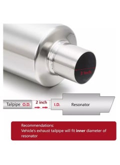 WINCA Exhaust Muffler, 2.5" Inlet Outlet Exhaust Tip Pipe 63mm Stainless Steel Universal Exhaust Muffler for Most Cars, Sedans, and Trucks (114 BL)  - Image 3