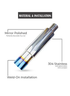 WINCA Exhaust Muffler, 2.5" Inlet Outlet Exhaust Tip Pipe 63mm Stainless Steel Universal Exhaust Muffler for Most Cars, Sedans, and Trucks (114 BL)  - Image 4