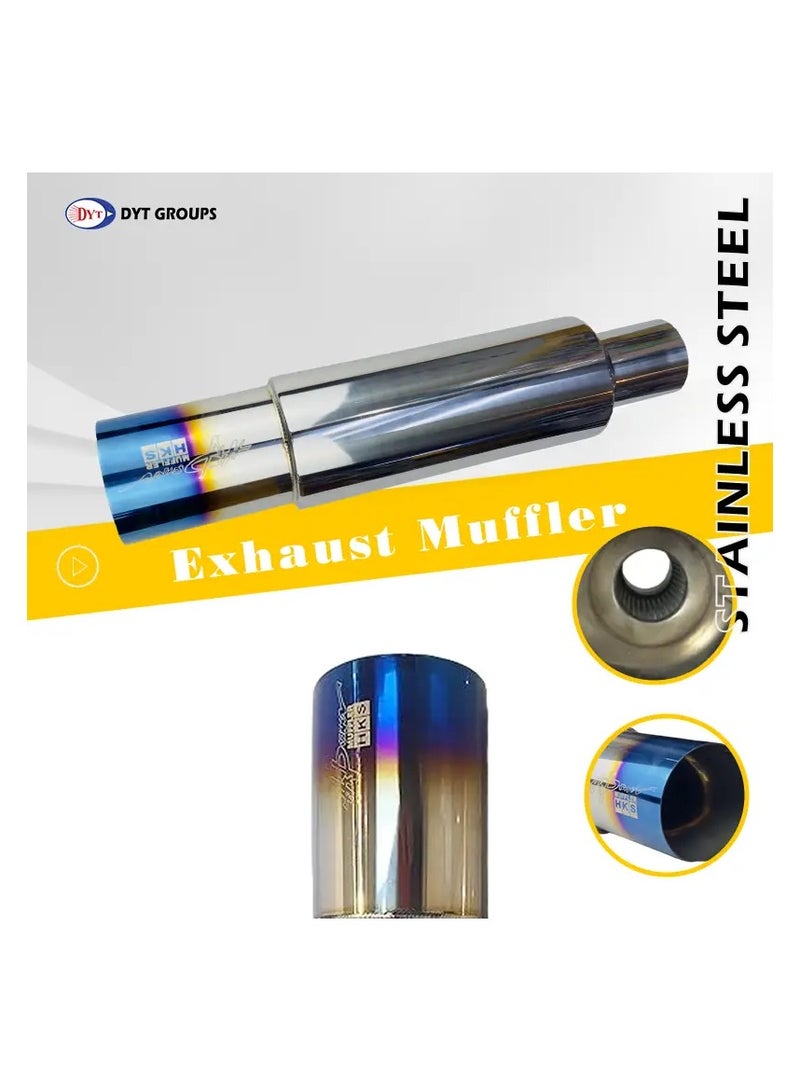 WINCA Exhaust Muffler, 2.5" Inlet Outlet Exhaust Tip Pipe 63mm Stainless Steel Universal Exhaust Muffler for Most Cars, Sedans, and Trucks (114 BL) - Image 5