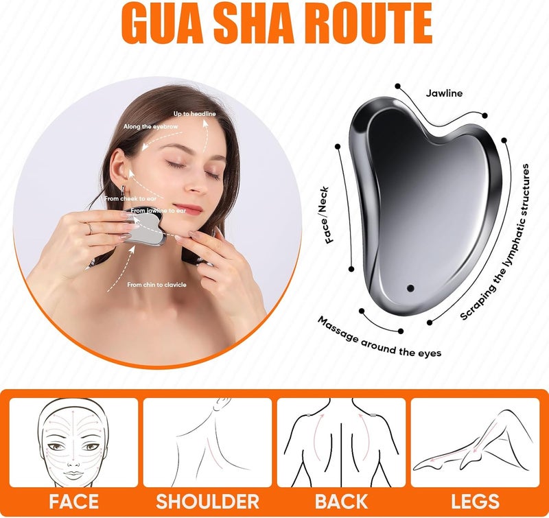 InfiniteRelax Individual group scene compatible Terahertz Gua Sha Stone for Enhanced Lymphatic Drainage, Reduced Puffiness, Relieved Facial Tension – 100% Natural Terahertz Stone Gua Sha Facial Tools Diverse requirement fit - Image 3
