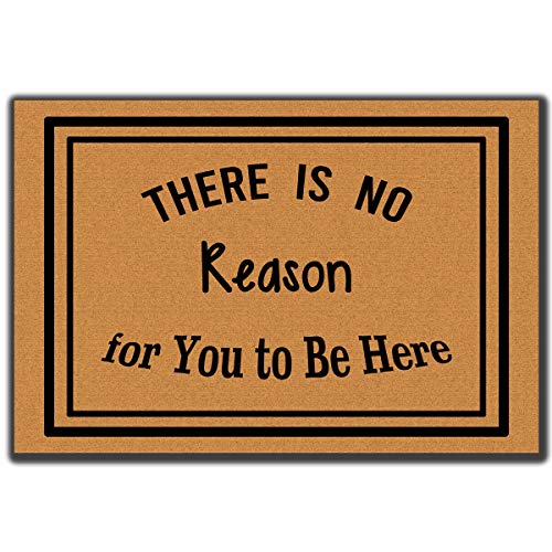 Accssoey Funny Door Mats Outdoor Entrance,There is No Reason for You to Be Here Entrance Non-Slip Indoor Rubber Door Mats for Door 23.6"x 15.7" - Image 1