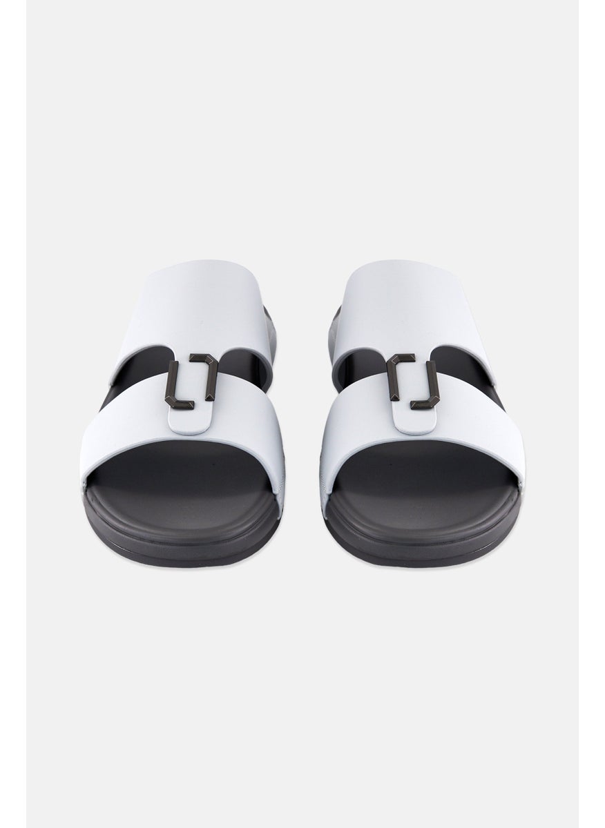 Algspar Men 2 Strap Slip On Arabic Sandals, Light Grey  - Image 4