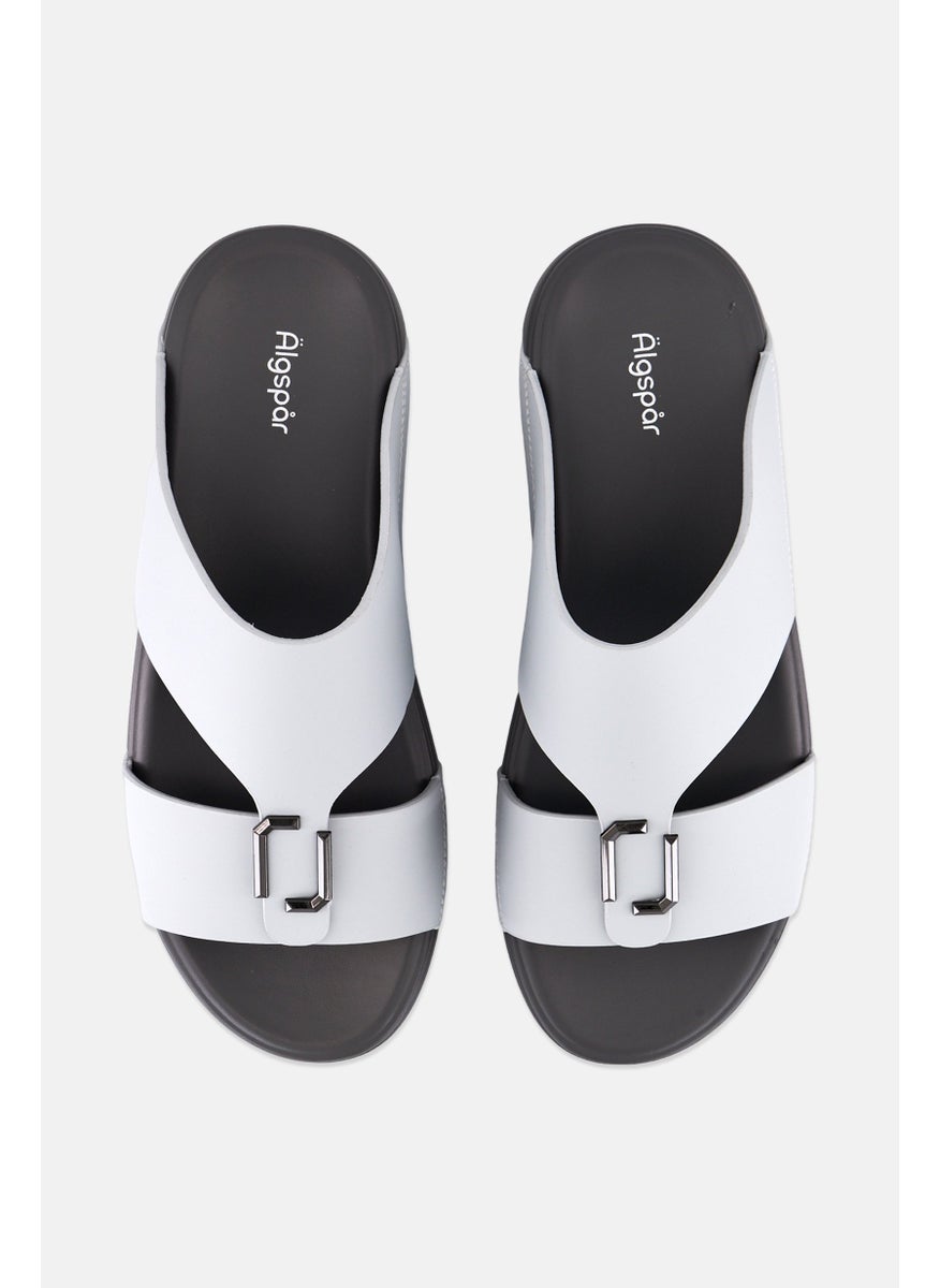 Algspar Men 2 Strap Slip On Arabic Sandals, Light Grey  - Image 3