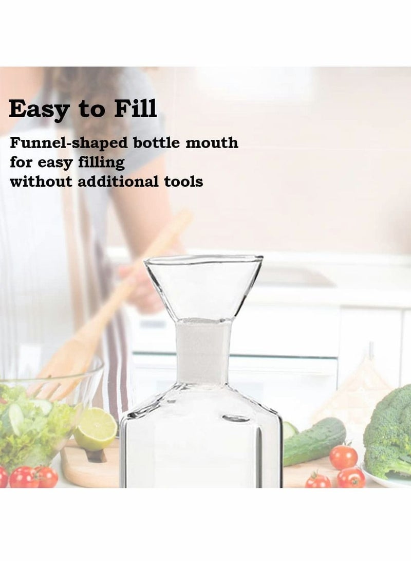 KASTWAVE زجاجة زيت شفافة، 2 قطع زجاجة موزع زيت الزيتون، موزع زيت الطهي والخل مع فوهة لطاولة الطعام والمطبخ المنزلي والشواء (250 مل، شفاف) - Image 4