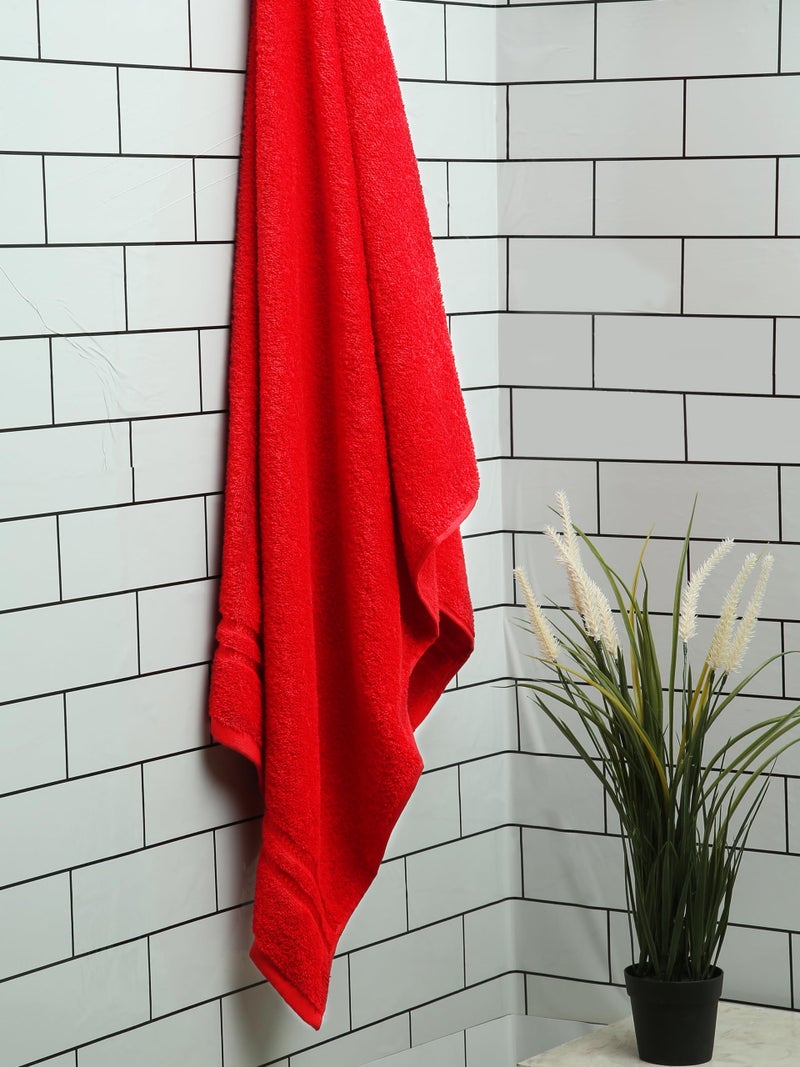 Welspun 100% Cotton Quick Dry Bath Towel | High Absorbency Super Soft, Fast Drying Towels for Bath | 380 GSM Large Size 1 Piece Bath Towel for Men and Women | Sized 70cm X 150cm Red - Image 1