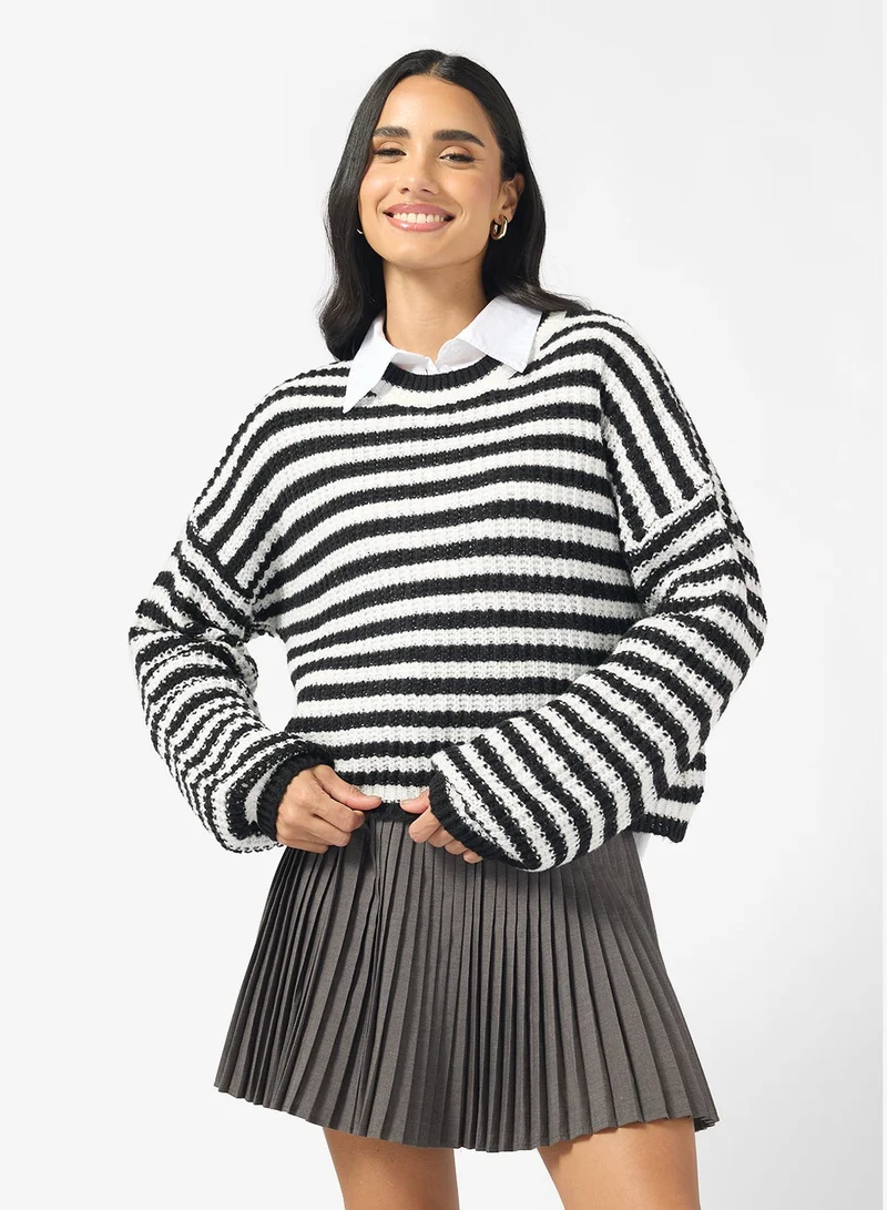 Ginger Oversize Stipe Knitted Sweater