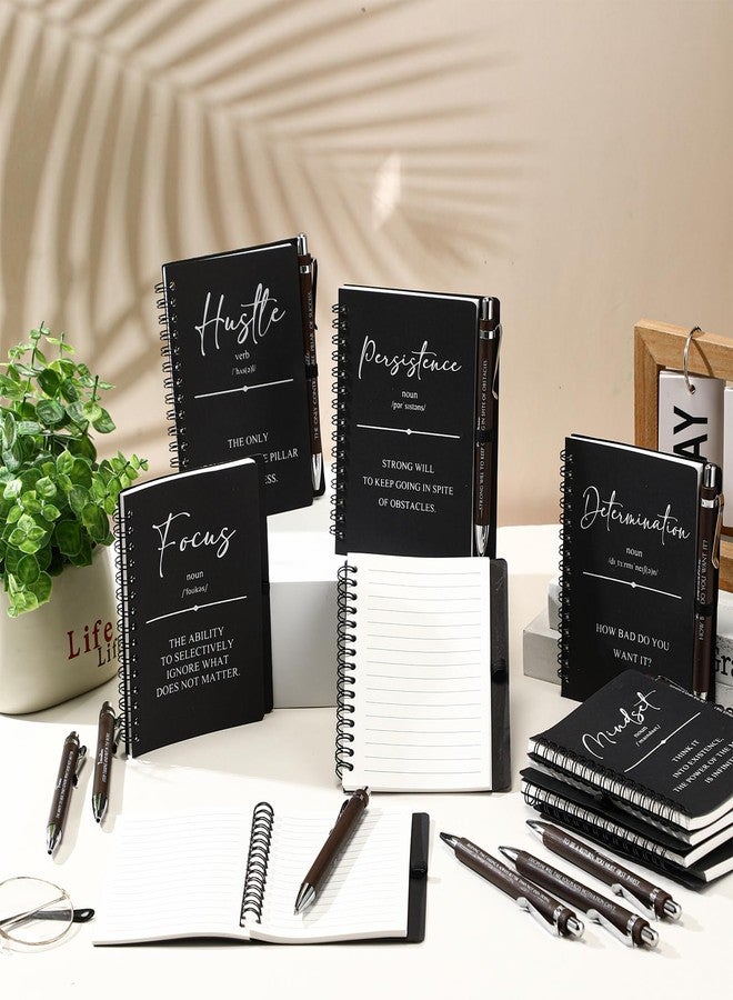 TecUnite 30 Sets Inspirational Spiral Notebooks Motivational Pens Bulk Employee Appreciation Gifts Notepads Journals Bamboo Pen Thank You Gift for Nurse Teacher Coworker Staff Team Graduation (Black - Image 3