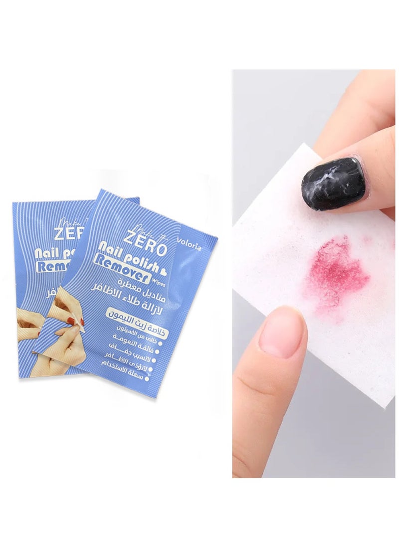 Voloria Make It Zero Single Nail Polish Remover Wipes, 12 Wipes with Lemon Oil Extract - Image 2