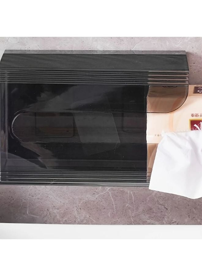 2 Pack Modern Square Wall Mounted Tissue Box Polished Finish Odorless Bathroom Paper Dispenser Transparent White and Transparent Black - Image 3