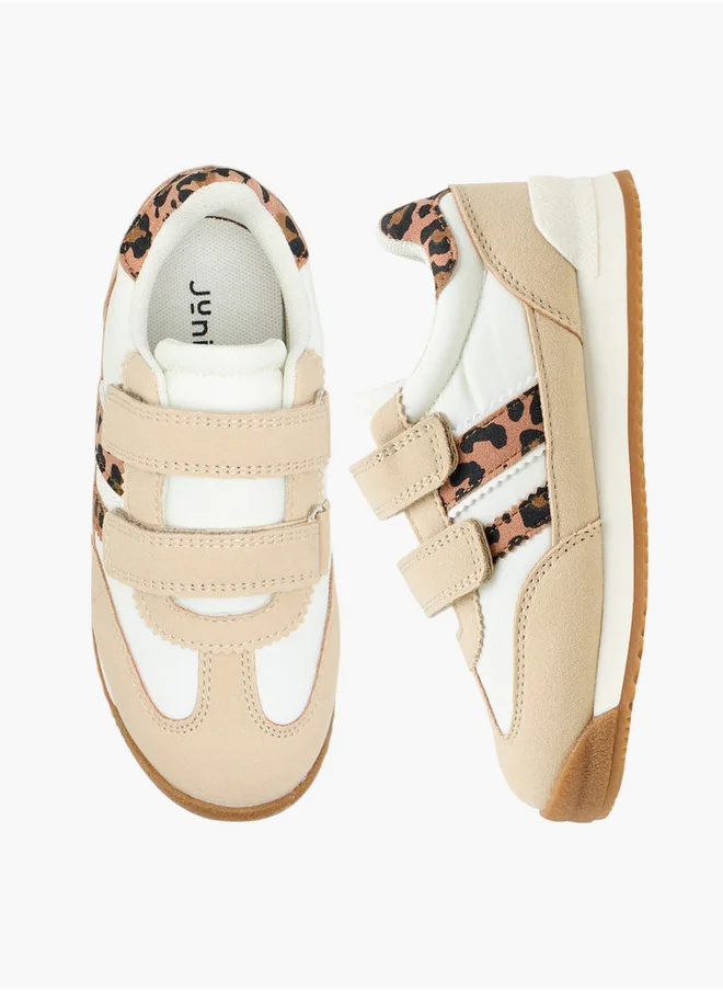 JUNIORS Girls Printed Sneakers with Hook and Loop Closure