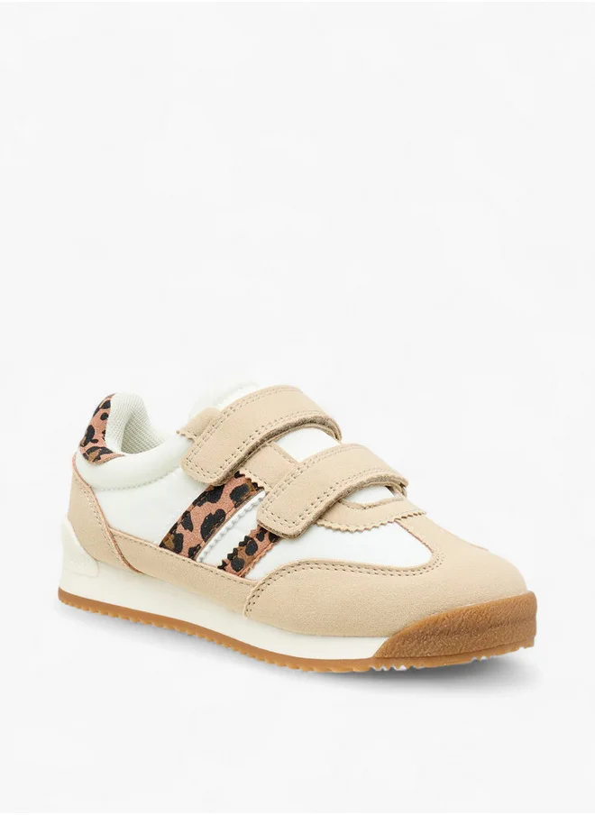 JUNIORS Girls Printed Sneakers with Hook and Loop Closure
