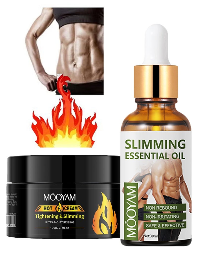 موويام زيت تدليك للتنحيف وكريم ساخن مضاد للسيلوليت لتشكيل الجسم يعزز امتصاص الدهون يشد البشرة ويجعلها أكثر تماسكًا علاج تدليك مريح لتنسيق الجسم - Image 1