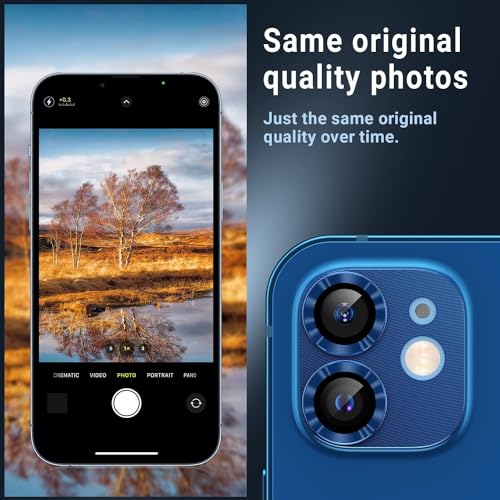 KEKOZE Camera Lens Protector Compatible With iPhone 12 � Full Coverage 9H Tempered Glass with Metal Plate, HD Clear, Joint Camera Ring Protector - Light Green - Image 2