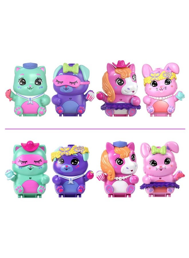 Polly Pocket Polly Pocket Dolls and Playset, Pony Rodeo Compact, Travel Toy with 1 Micro Doll, Pet Horses, Food & Fashion Styling Accessories - Image 3