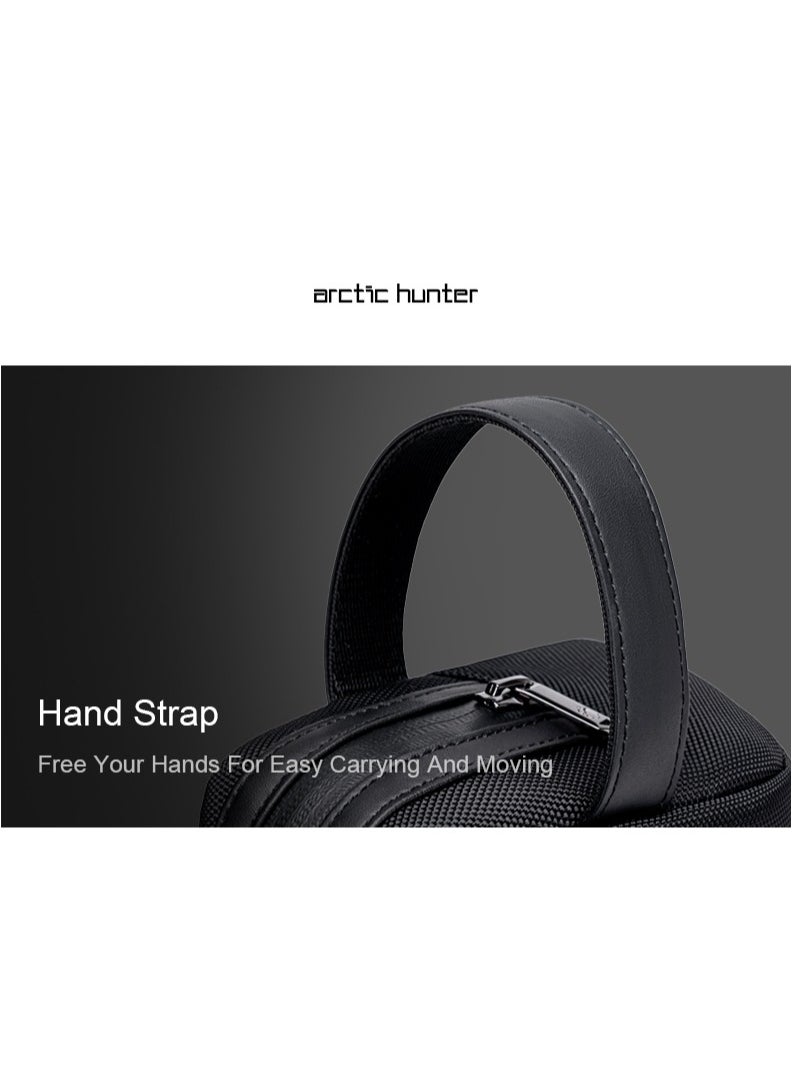 K00677 Water Resistant Anti-Theft Pouch Handbag Clutch Bag - Black