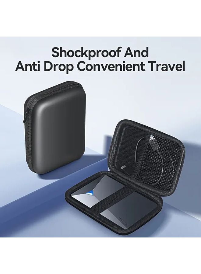 Eaget Heavy Duty EVA Hard Case Black Tech Organizer Zippered Compartments Mesh Pocket - Image 3