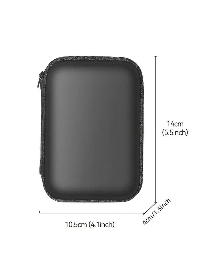 Eaget Heavy Duty EVA Hard Case Black Tech Organizer Zippered Compartments Mesh Pocket - Image 5