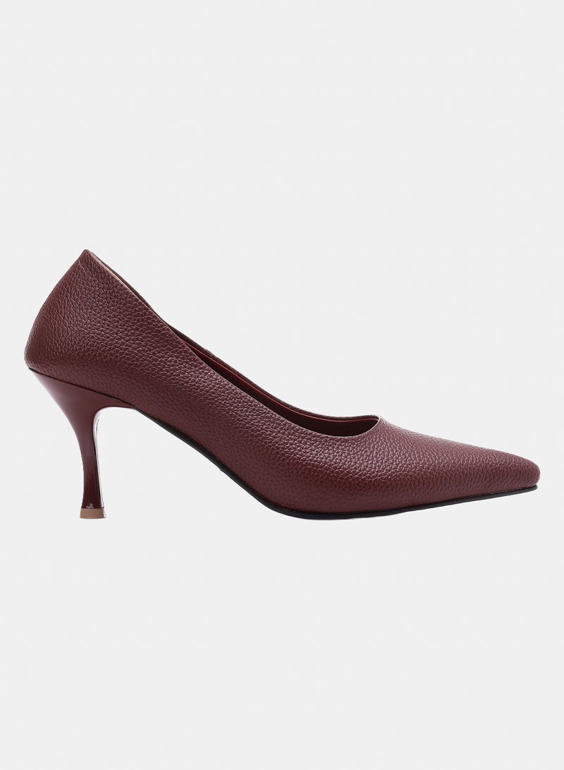 ICE CLUB Women's Pointed Toe Heel – Pebble-Grain Textured - Image 2